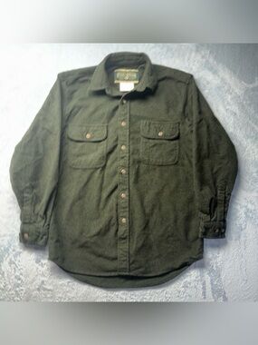 Field & Stream Men's Green Shacket Shirt Jacket Front Pockets 100% Cotton Small